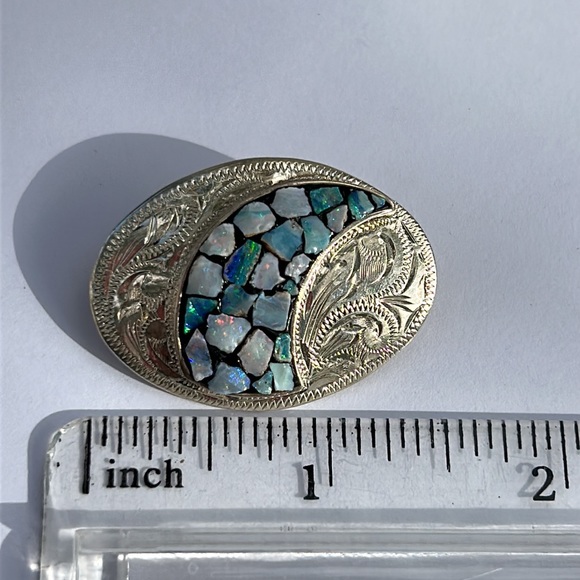 Scandia Sterling Silver Opal Brooch/ Pin - Picture 5 of 6